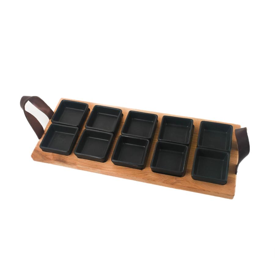 Canape Supplies | Pure Wood Large Get Together Tray With Dishes Canape Supplies Canape Supplies