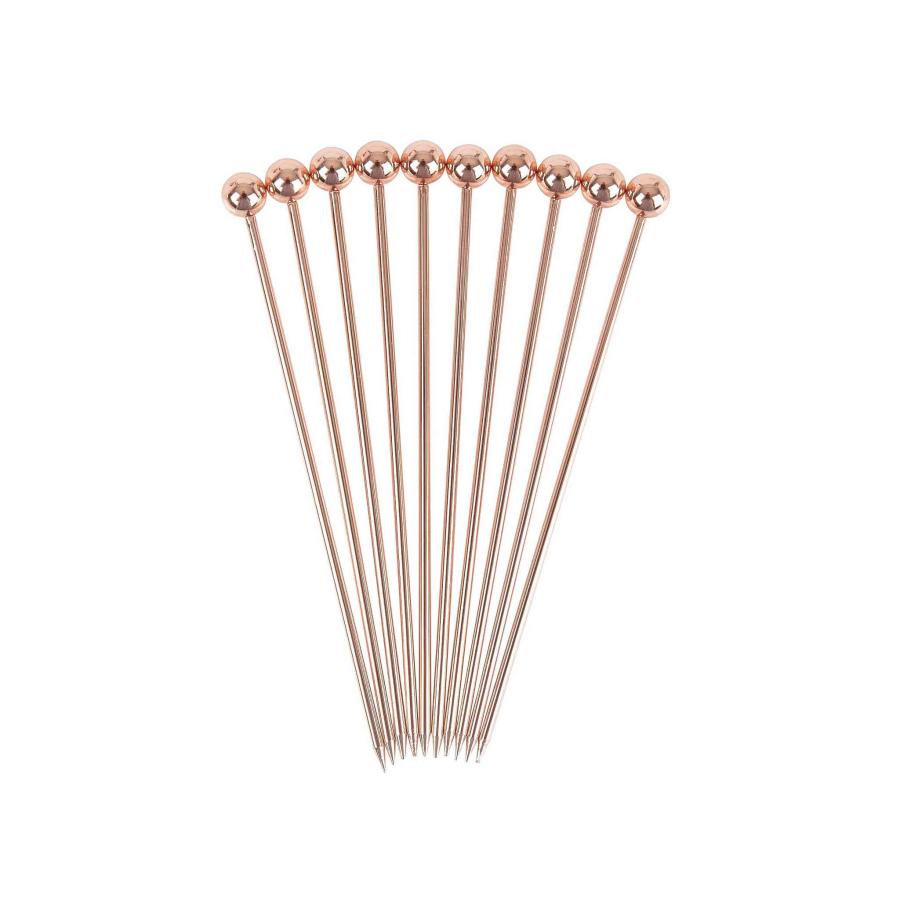 Cocktail Making & Barware | Pack Of 10 Copper Plated Garnish Cocktail Picks Cocktail Making & Barware Cocktail Making & Barware