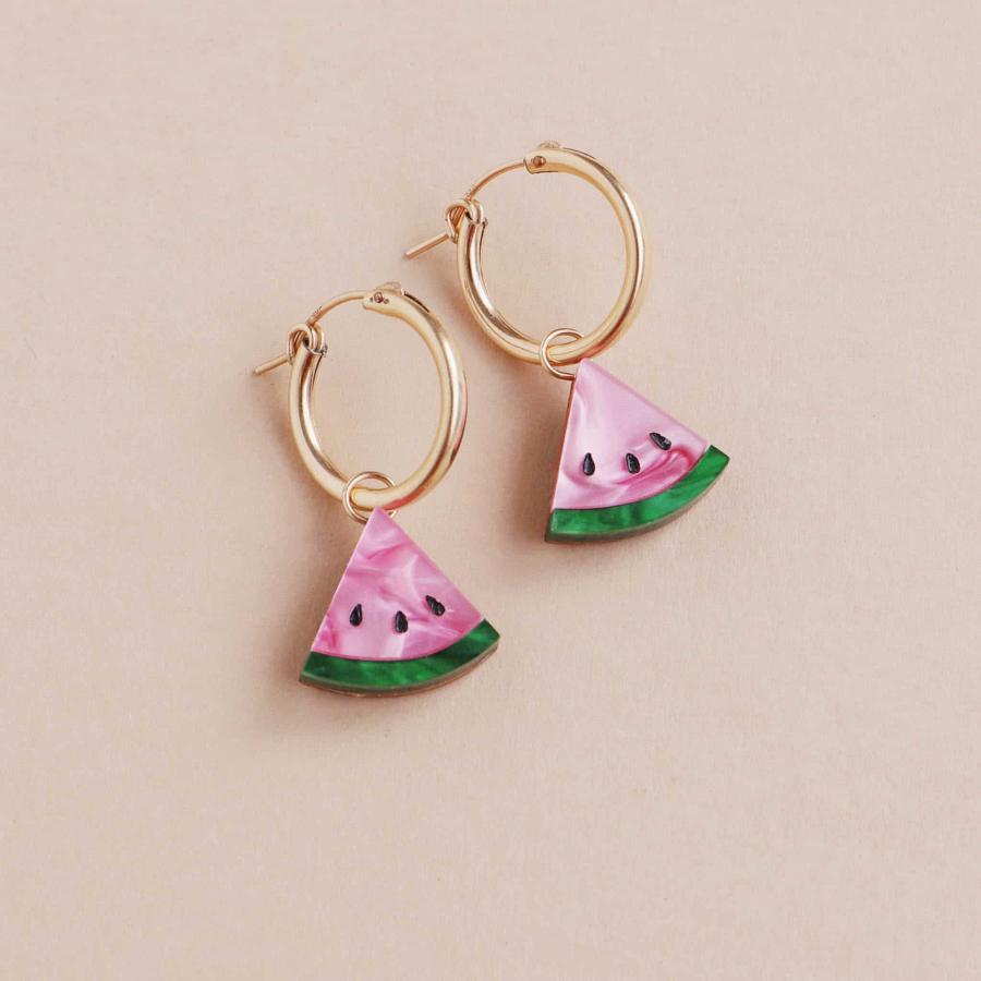 Food Lifestyle | Watermelon Hoop Earrings Food Lifestyle Food Lifestyle