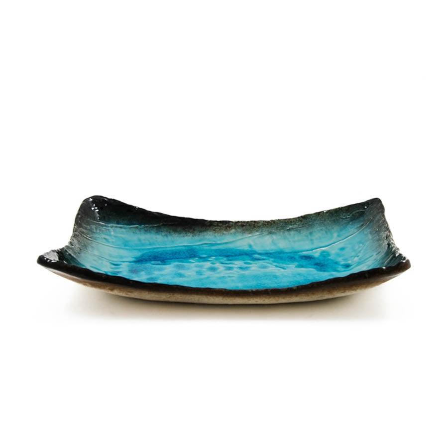 Japanese Tableware | Turquoise Crackle Glaze Platter Japanese Tableware Japanese Tableware