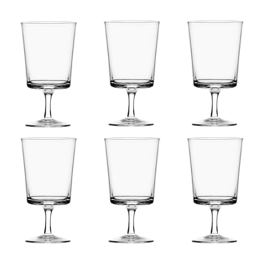 Jugs & Bottles | Set Of 6  Clear Stemmed Wine Glass Drinking Glasses Drinking Glasses