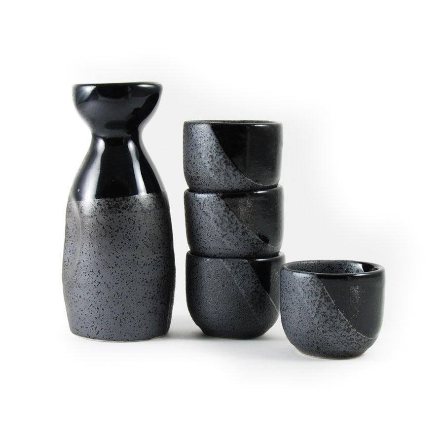 Table Setting | Black Sake Set Drinking Glasses Drinking Glasses