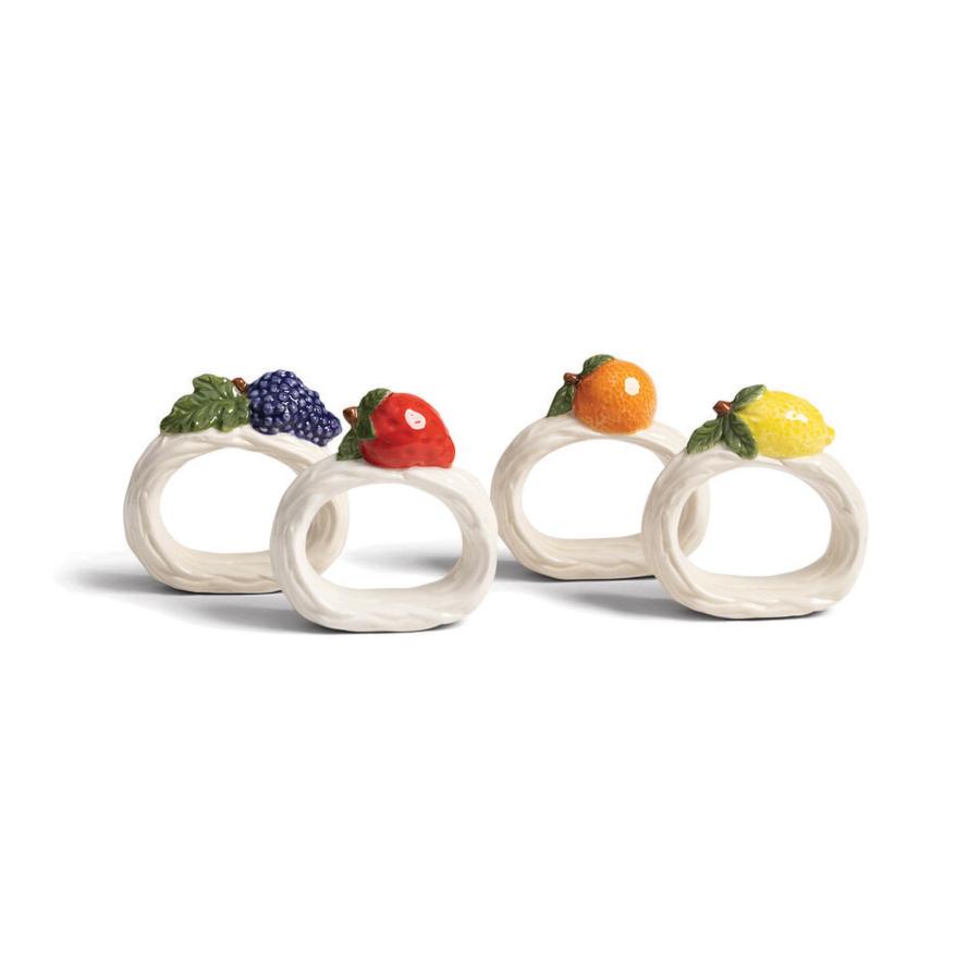 Table Setting | Set Of 4 Ceramic Fruit Napkin Holders Serveware Serveware