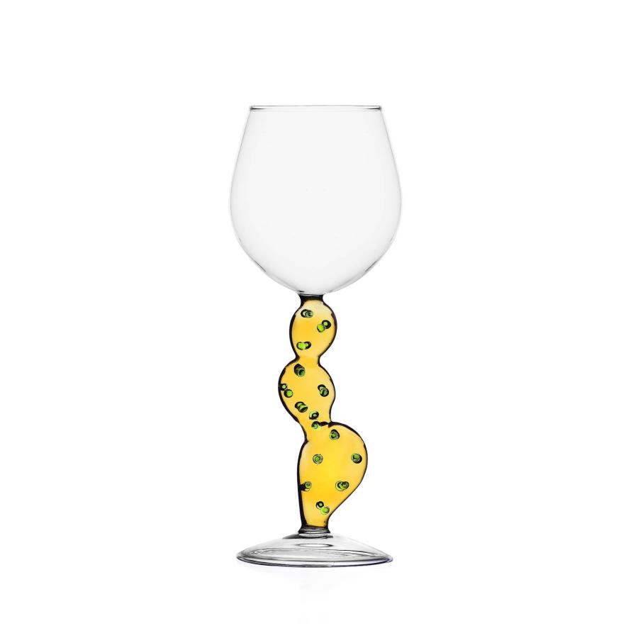 Table Setting | Yellow Cactus Wine Glass, 350Ml Drinking Glasses Drinking Glasses