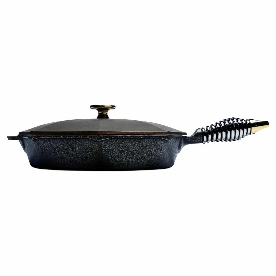 Pots & Pans | Cast Iron Skillet With Lid, 30Cm (12Inch) Cookware Pots & Pans